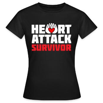 Heart attack survivor - Women's T-Shirt - black - Front - AI Model Female 172 dark (172cm)