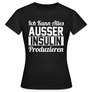 Diabetes Diabetiker - Frauen T-Shirt - Schwarz - Vorne - AI Model Female 172 dark (172cm)