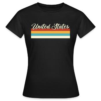 United States of America - Retro - Vintage - Frauen T-Shirt - Schwarz - Vorne - AI Model Female 172 dark (172cm)