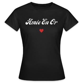 amie en or - T-shirt Femme - noir - Devant - AI Model Female 172 dark (172cm)