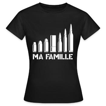 Cartouches et Munitions - Ma Famille - Armes - T-shirt Femme - noir - Devant - AI Model Female 172 dark (172cm)