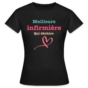 meilleure infirmière qui déchire - T-shirt Femme - noir - Devant - AI Model Female 172 dark (172cm)