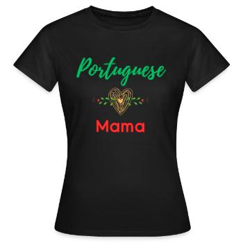 Portuguese Mama - T-shirt Femme - noir - Devant - AI Model Female 172 dark (172cm)