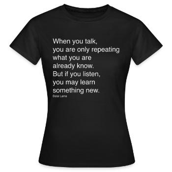 Quand vous parlez - T-shirt Femme - noir - Devant - AI Model Female 172 dark (172cm)