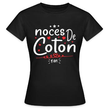 noces de coton - T-shirt Femme - noir - Devant - AI Model Female 172 dark (172cm)