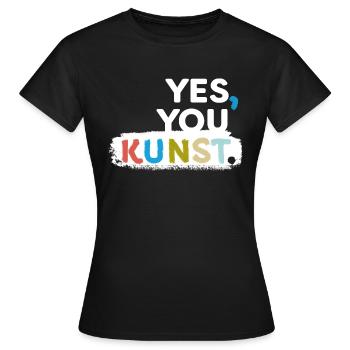 Yes, you kunst - Frauen T-Shirt - Schwarz - Vorne - AI Model Female 172 dark (172cm)