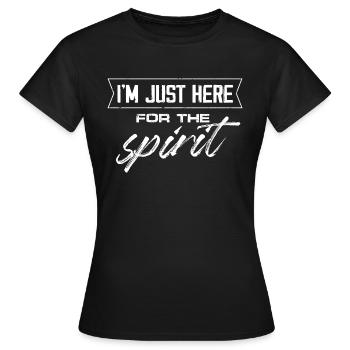 Je suis juste ici pour l’ - T-shirt Femme - noir - Devant - AI Model Female 172 dark (172cm)