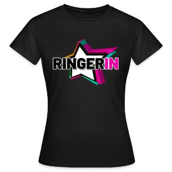 Ringerin - Frauen T-Shirt - Schwarz - Vorne - AI Model Female 172 dark (172cm)