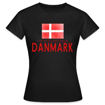 Danemark, Danemark - T-shirt Femme - noir - Devant - AI Model Female 172 dark (172cm)