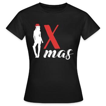 x mas Noël - T-shirt Femme - noir - Devant - AI Model Female 172 dark (172cm)