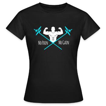 No Pain No Gain - Entraînement - Fitness - Musculation - T-shirt Femme - noir - Devant - AI Model Female 172 dark (172cm)