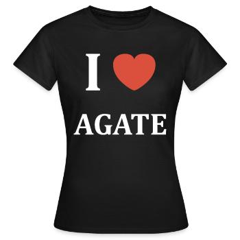 I love Agate - T-shirt Femme - noir - Devant - AI Model Female 172 dark (172cm)