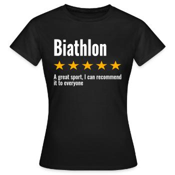 Biathlon Wintersport Spruch - Frauen T-Shirt - Schwarz - Vorne - AI Model Female 172 dark (172cm)