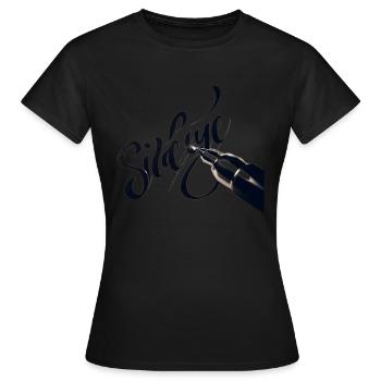 Sideeye Eye Side Eye Écriture manuscrite - T-shirt Femme - noir - Devant - AI Model Female 172 dark (172cm)