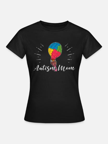 Autisme maman ballon autistique pièce de puzzle - T-shirt Femme - noir