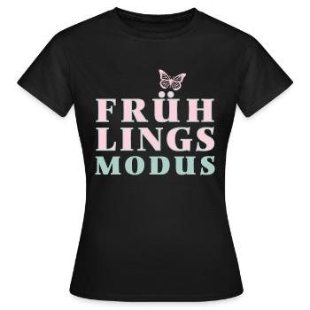 Mode Printemps - Le printemps est là ! - T-shirt Femme - noir - Devant - AI Model Female 172 dark (172cm)