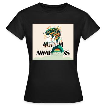 Sensibilisation à l’autisme. - T-shirt Femme - noir - Devant - AI Model Female 172 dark (172cm)
