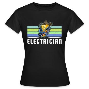 Électricien Électricien Technicien d’éclairage Lampe - T-shirt Femme - noir - Devant - AI Model Female 172 dark (172cm)