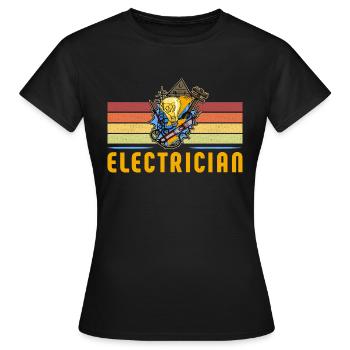 Électricien Électricien Technicien d’éclairage Lampe - T-shirt Femme - noir - Devant - AI Model Female 172 dark (172cm)