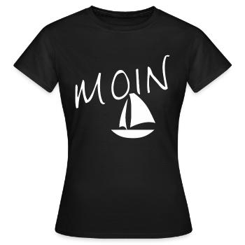 Moin avec voilier - T-shirt Femme - noir - Devant - AI Model Female 172 dark (172cm)