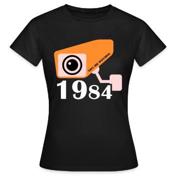 1984 - Sie schauen zu - Frauen T-Shirt - Schwarz - Vorne - AI Model Female 172 dark (172cm)