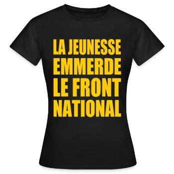 Die Jugend fickt den Front National - Frauen T-Shirt - Schwarz - Vorne - AI Model Female 172 dark (172cm)