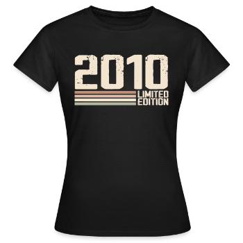 2010 Millésime 2010 Anniversaire 2010 Rétro 2010 - T-shirt Femme - noir - Devant - AI Model Female 172 dark (172cm)