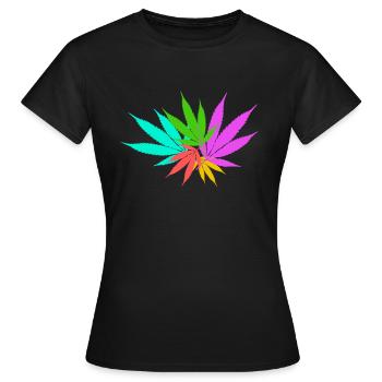 Buntes Hanf - Frauen T-Shirt - Schwarz - Vorne - AI Model Female 172 dark (172cm)