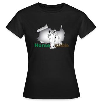 Cheval Ecurie - T-shirt Femme - noir - Devant - AI Model Female 172 dark (172cm)