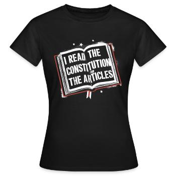 Constitution and Humor – For the Real Thirsty for Knowledge - Women's T-Shirt - black - Front - AI Model Female 172 dark (172cm)