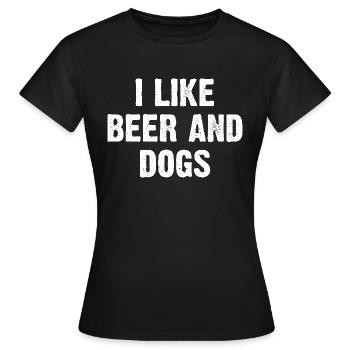 J’aime la bière et les chiens - T-shirt Femme - noir - Devant - AI Model Female 172 dark (172cm)
