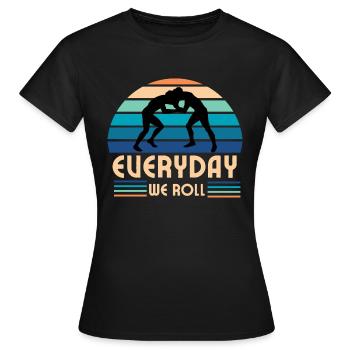 everyday we roll grappling - T-shirt Femme - noir - Devant - AI Model Female 172 dark (172cm)