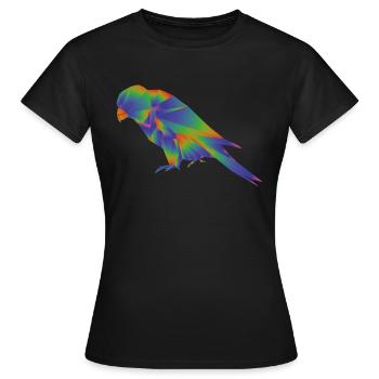 loriquet origami - T-shirt Femme - noir - Devant - AI Model Female 172 dark (172cm)