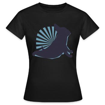 3441 dogyogaTshirt PR t-shirt - T-shirt Femme - noir - Devant - AI Model Female 172 dark (172cm)