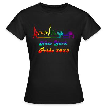 Fierté 2025 NY - T-shirt Femme - noir - Devant - AI Model Female 172 dark (172cm)