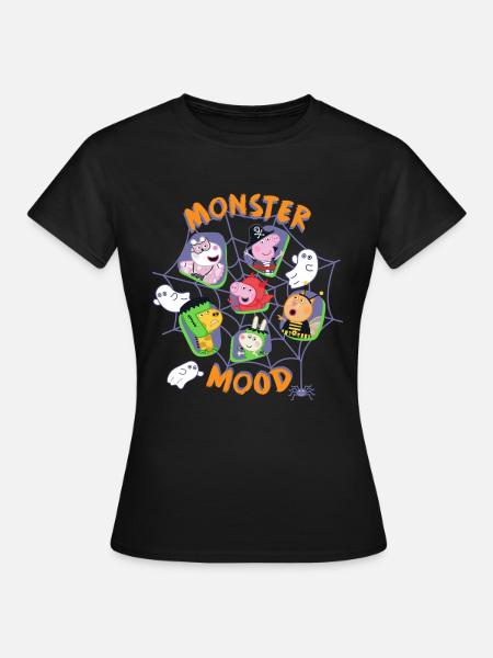 Peppa Pig Design Mostro Mood Halloween - Maglietta da donna - nero