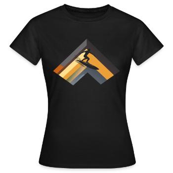 Surfer Surfen - Frauen T-Shirt - Schwarz - Vorne - AI Model Female 172 dark (172cm)