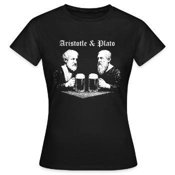 Aristotele e Platone bevono birra - Maglietta da donna - nero - Fronte - AI Model Female 172 dark (172cm)