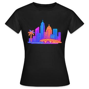 Skyline Ville Ville - T-shirt Femme - noir - Devant - AI Model Female 172 dark (172cm)