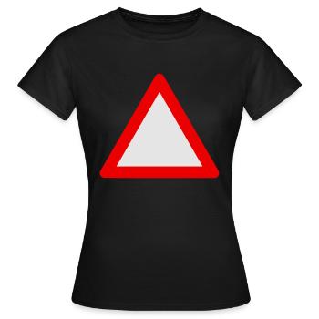 Blank Warning Triangle - Women's T-Shirt - black - Front - AI Model Female 172 dark (172cm)