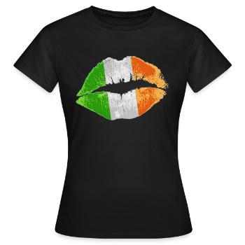 Kiss (Irlande / Irlande) - T-shirt Femme - noir - Devant - AI Model Female 172 dark (172cm)