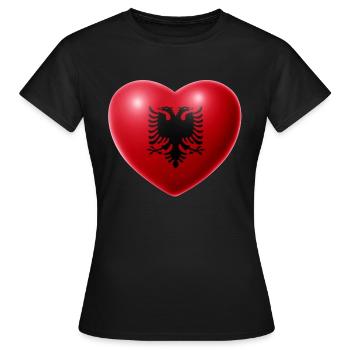 Heart (Albania / Albania) - Women's T-Shirt - black - Front - AI Model Female 172 dark (172cm)