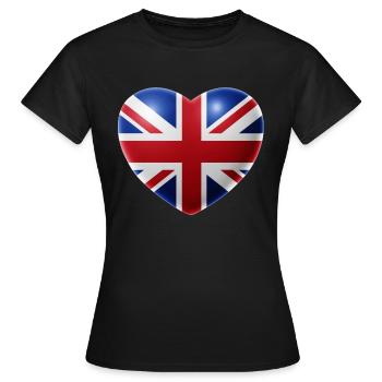 Coeur (Royaume-Uni / Grande-Bretagne) - T-shirt Femme - noir - Devant - AI Model Female 172 dark (172cm)