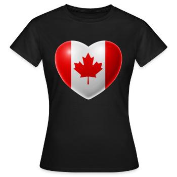 Coeur (Canada / Canada) - T-shirt Femme - noir - Devant - AI Model Female 172 dark (172cm)
