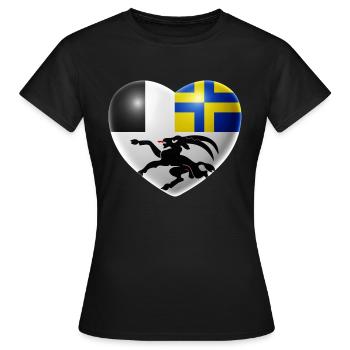 Coeur (Grisons) - T-shirt Femme - noir - Devant - AI Model Female 172 dark (172cm)