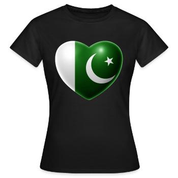 Coeur (Pakistan) - T-shirt Femme - noir - Devant - AI Model Female 172 dark (172cm)