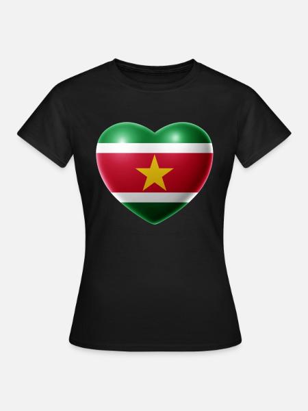 Herz (Suriname) - Frauen T-Shirt - Schwarz