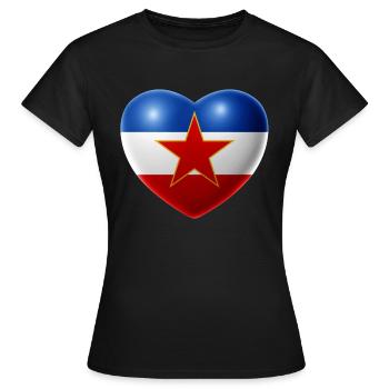 Coeur (Yougoslavie / Yougoslavie / Jugosllavia) - T-shirt Femme - noir - Devant - AI Model Female 172 dark (172cm)