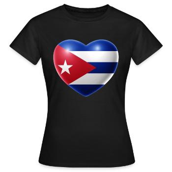 Coeur (Cuba / Cuba) - T-shirt Femme - noir - Devant - AI Model Female 172 dark (172cm)