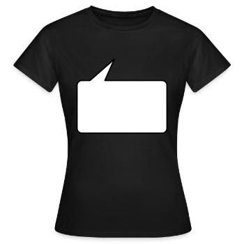 Sprechblase eckig klein 2c - T-shirt Femme - noir - Devant - AI Model Female 172 dark (172cm)